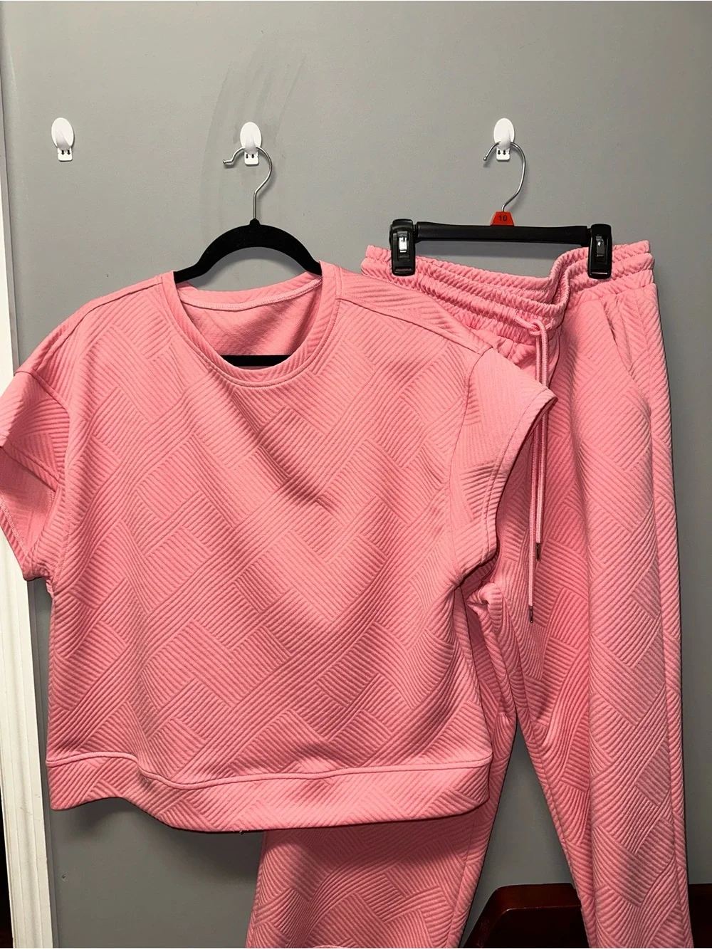 Women’s Textured Pink Matching Set